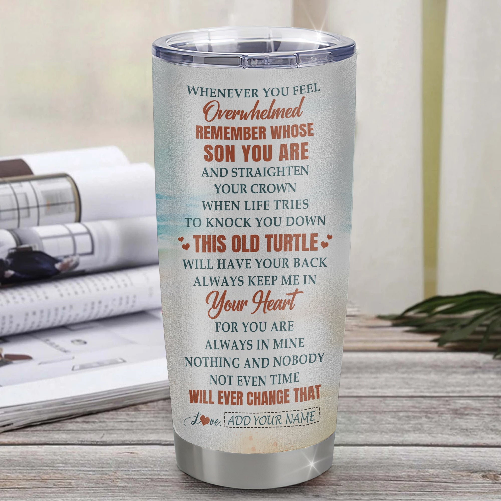 Personalized To My Son Gifts Tumbler From Mom Dad Mother Father Whenever Turtle Unique Birthday Gifts For Son Graduation Christmas Custom Stainless Steel Travel Mug | siriusteestore