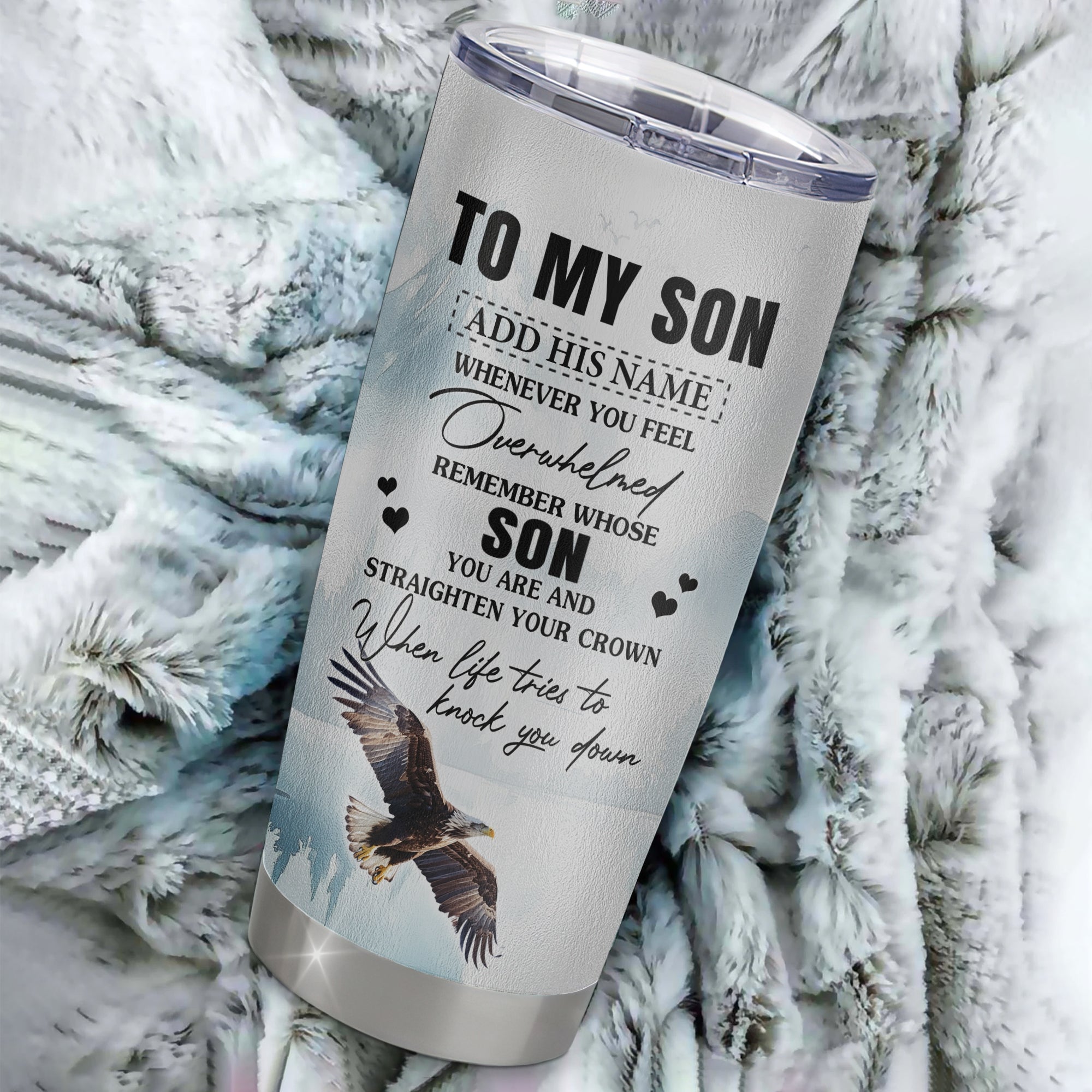 Personalized To My Son Gifts Tumbler From Mom Dad Whenever Eagle Unique Birthday Gifts For Son Graduation Christmas Stainless Steel Insulated Custom Mug | siriusteestore