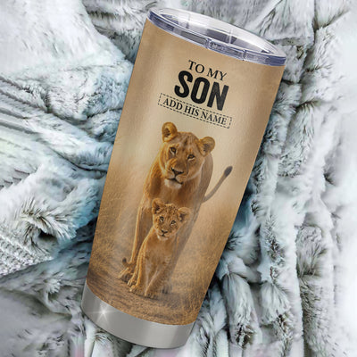 Personalized To My Son Gifts Tumbler From Mom Mother Always Remember Lion Gifts For Son Birthday Graduation Christmas Custom Stainless Steel Travel Mug | siriusteestore