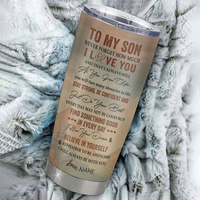 Personalized To My Son I Love You Forever Tumbler From Mom Mother Dad Father Stainless Steel Cup Bear Son Birthday Gifts Graduation Christmas Custom Travel Mug | siriusteestore