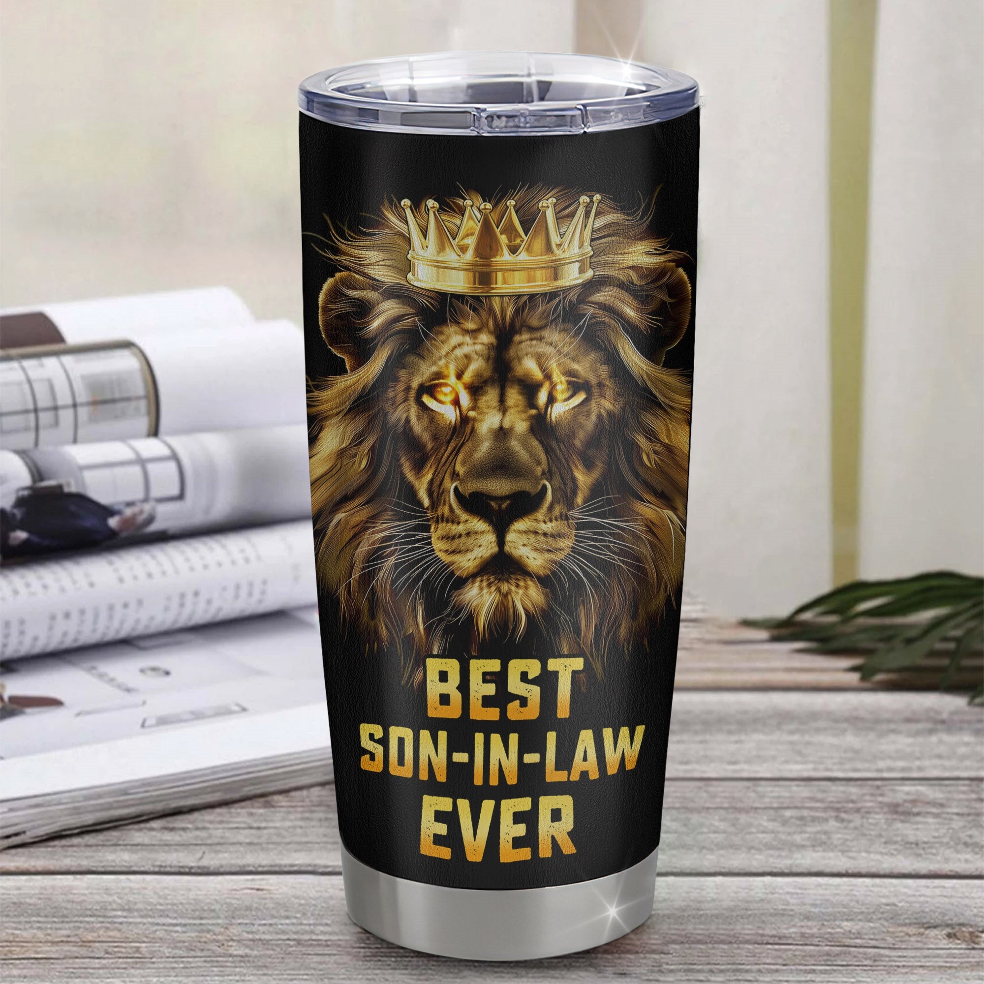 Personalized To My Son In Law From Mom Mother In Law Stainless Steel Tumbler Cup I Didn't Give You The Gift Of Life Lion Son In Law Birthday Christmas Travel Mug | siriusteestore