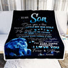 Personalized To My Son Lion Blanket From Dad Father I'll Stay There Forever Son Birthday Graduation Christmas Customized Bed Quilt Fleece Throw Blanket | siriusteestore