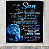 Personalized To My Son Lion Blanket From Dad Father I'll Stay There Forever Son Birthday Graduation Christmas Customized Bed Quilt Fleece Throw Blanket | siriusteestore