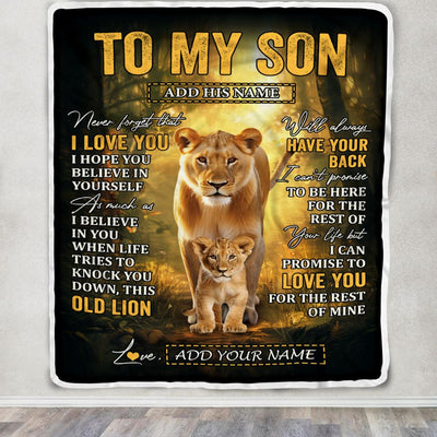 Personalized To My Son Lion Blanket From Mom Mother Never Forget That I Love You Son Birthday Gifts Graduation Christmas Customized Fleece Throw Blanket | siriusteestore