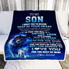 Personalized To My Son Lion From Dad Father Blanket Believe Your Heart Son Gift Birthday Graduation Christmas Custom Customized Fleece Throw Blanket | siriusteestore