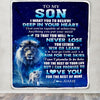 Personalized To My Son Lion From Dad Father Blanket Believe Your Heart Son Gift Birthday Graduation Christmas Custom Customized Fleece Throw Blanket | siriusteestore
