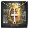 Stainless Cross Necklace Stainless Steel | 1 | Personalized To My Son Lion Necklace From Dad Father Never Forget That I Love You Son Birthday Gifts Graduation Christmas Customized Gift Box Message Card | siriusteestore