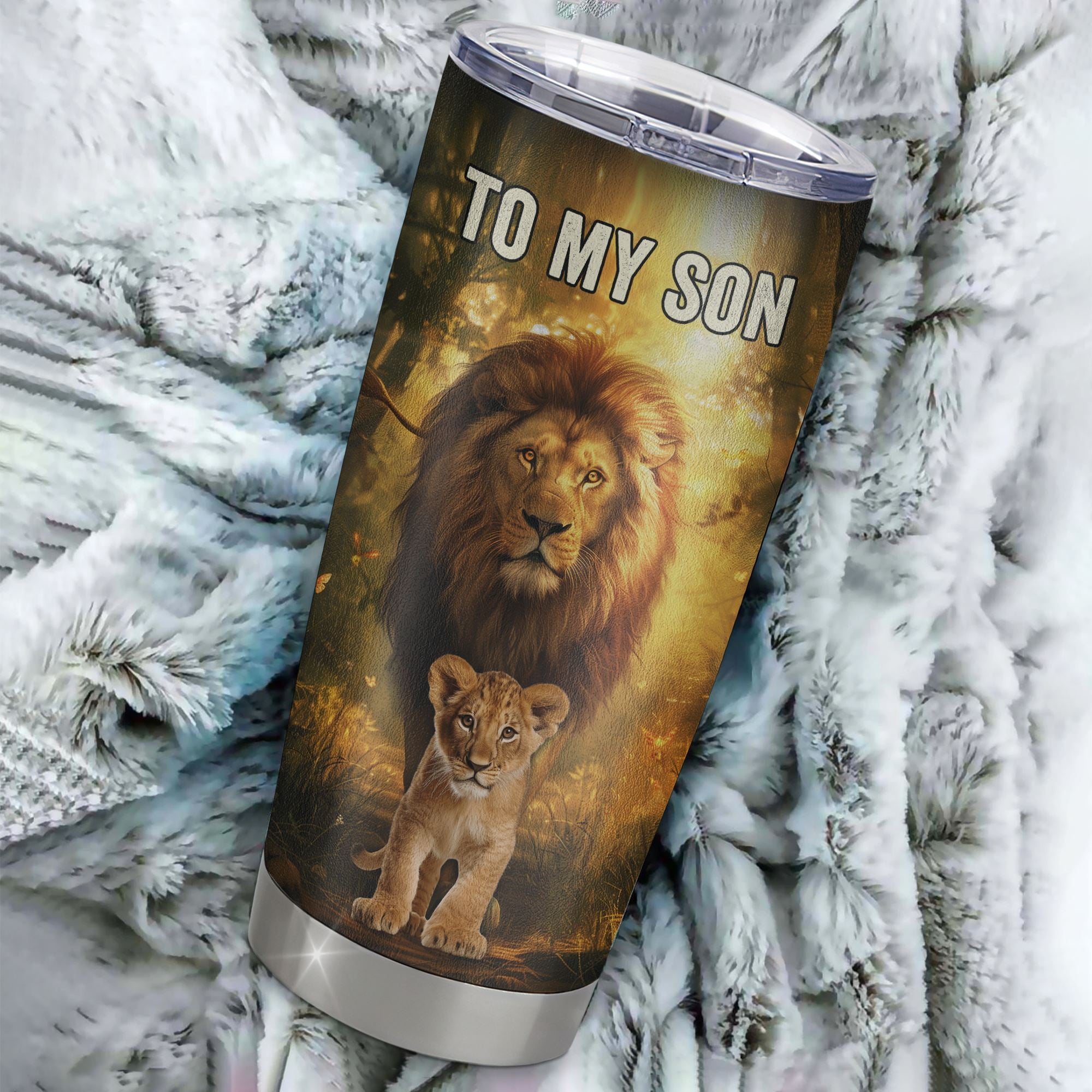 Personalized To My Son Lion Tumbler From Dad Father Never Forget That I Love You Son Birthday Gifts Graduation Christmas Custom Stainless Steel Cup Travel Mug | siriusteestore