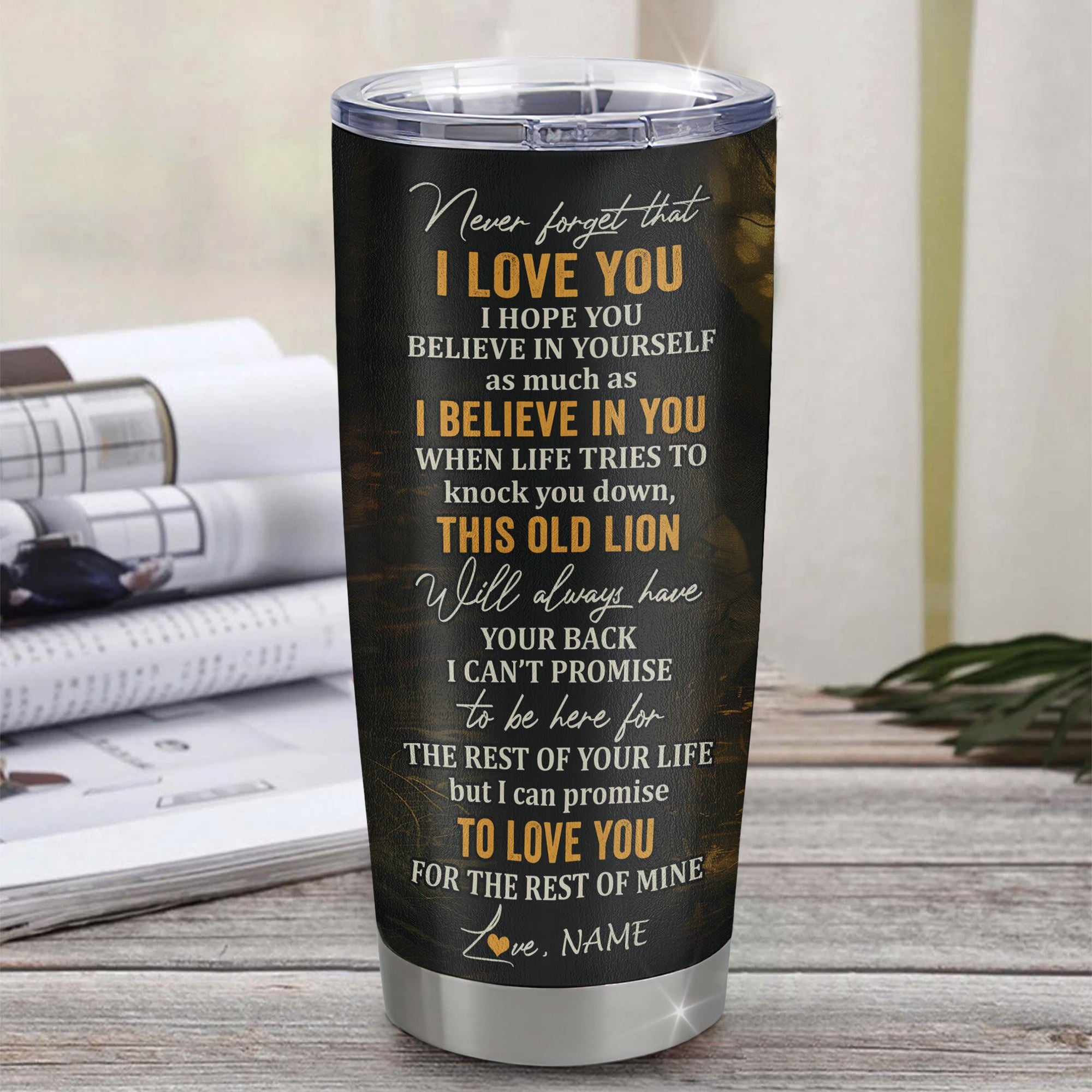 Personalized To My Son Lion Tumbler From Dad Father Never Forget That I Love You Son Birthday Gifts Graduation Christmas Custom Stainless Steel Cup Travel Mug | siriusteestore