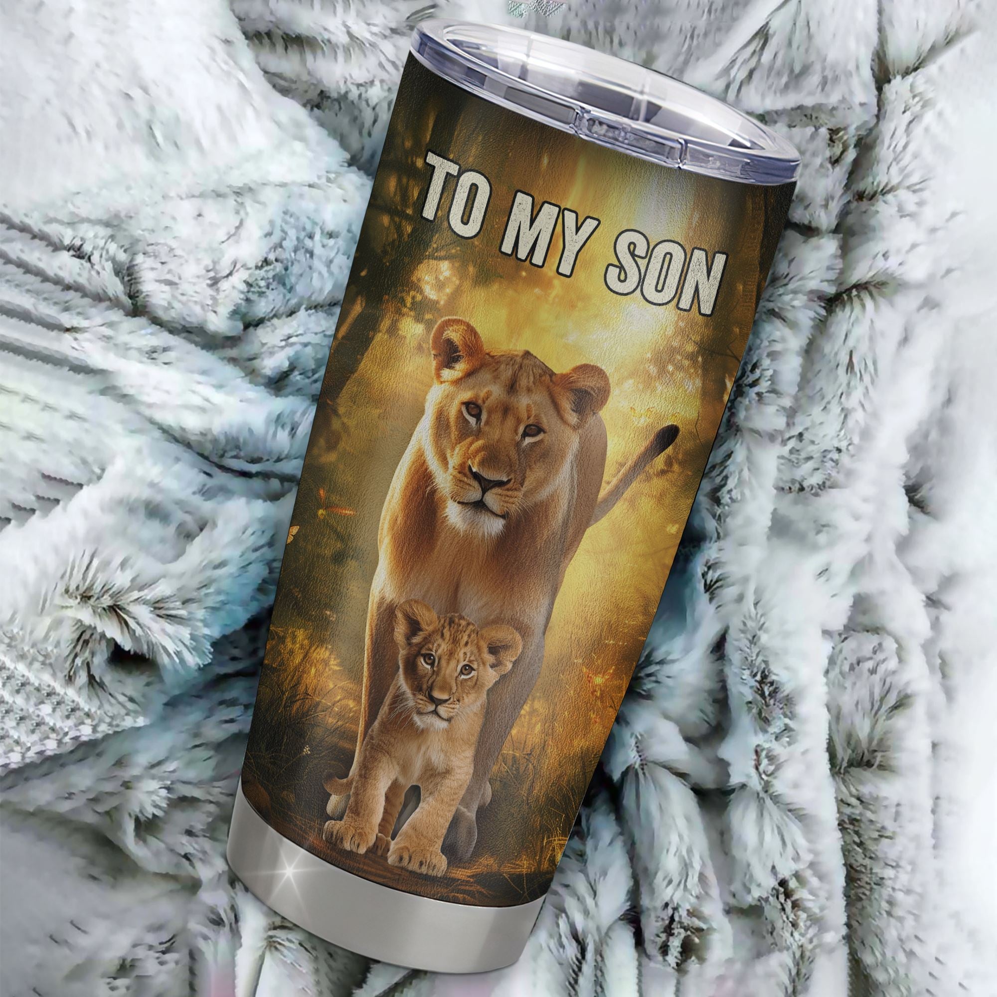 Personalized To My Son Lion Tumbler From Mom Mother Never Forget That I Love You Son Birthday Gifts Graduation Christmas Custom Stainless Steel Cup Travel Mug | siriusteestore