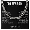 Cuban Link Chain Necklace Stainless Steel | 1 | Personalized To My Son Necklace From Mom Dad Mother Believe Deep In Your Heart Son Birthday Jewelry Gift For Men Christmas Customized Gift Box Message Card | siriusteestore