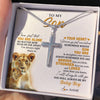 Stainless Cross Necklace Stainless Steel | 2 | Personalized To My Son Necklace From Mom Mother Lion Never Feel That You Are Alone Great Son Birthday Christmas Customized Gift Box Message Card | siriusteestore