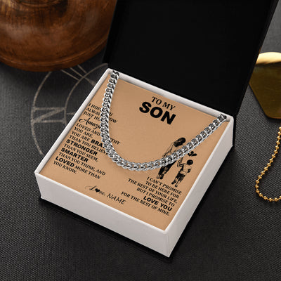 Cuban Link Chain Necklace Stainless Steel | 2 | Personalized To My Son Necklace From Mom Mother Promise To Love You Son Birthday Gifts Graduation Christmas Customized Gift Box Message Card | siriusteestore