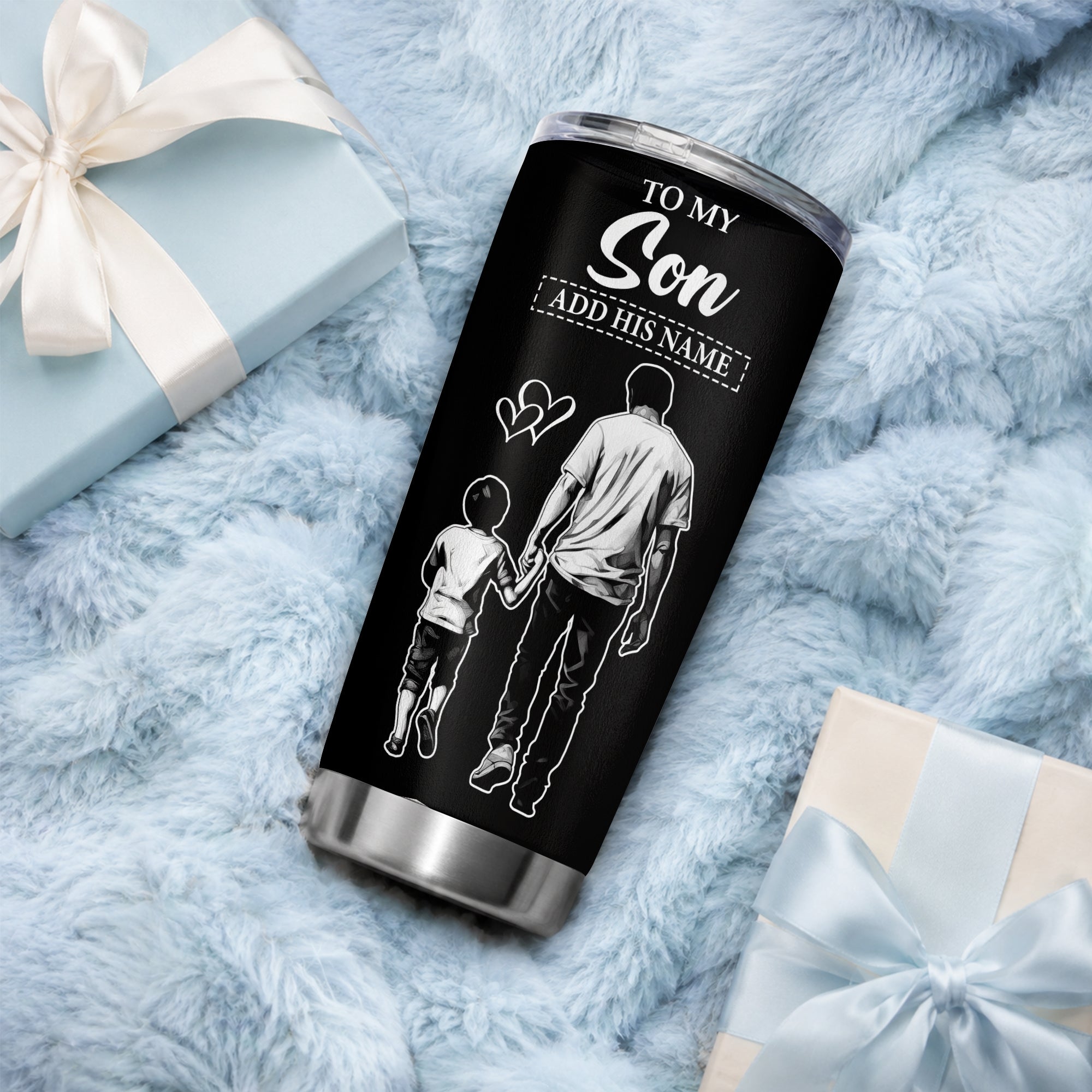 Personalized To My Son Tumbler From Dad Father My Little Boy My Friend Proud And Love Son Birthday Gifts Graduation Christmas Custom Stainless Steel Mug | siriusteestore
