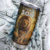 Personalized To My Son Tumbler From Dad Father Stainless Steel Cup Lion Never Give Up Son Birthday Graduation Christmas Travel Mug | siriusteestore