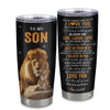Personalized To My Son Tumbler From Dad Father Stainless Steel Cup Live Laugh Love Lion Son Birthday Gifts Positive Graduation Christmas Custom Travel Mug | siriusteestore