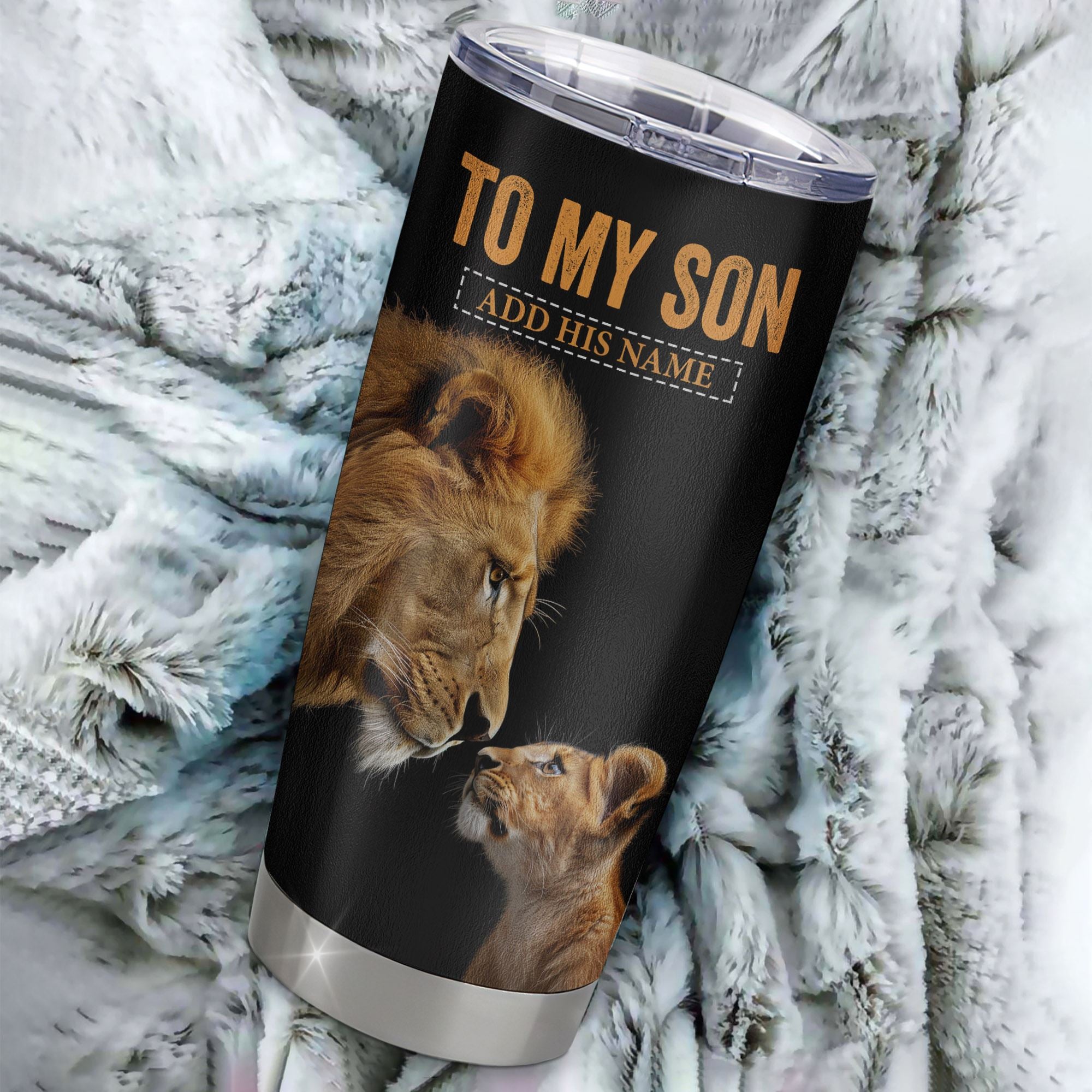 Personalized To My Son Tumbler From Dad Father You Will Never Lose Lion Son Birthday Gifts Graduation Christmas Custom Stainless Steel Cup Travel Mug | siriusteestore