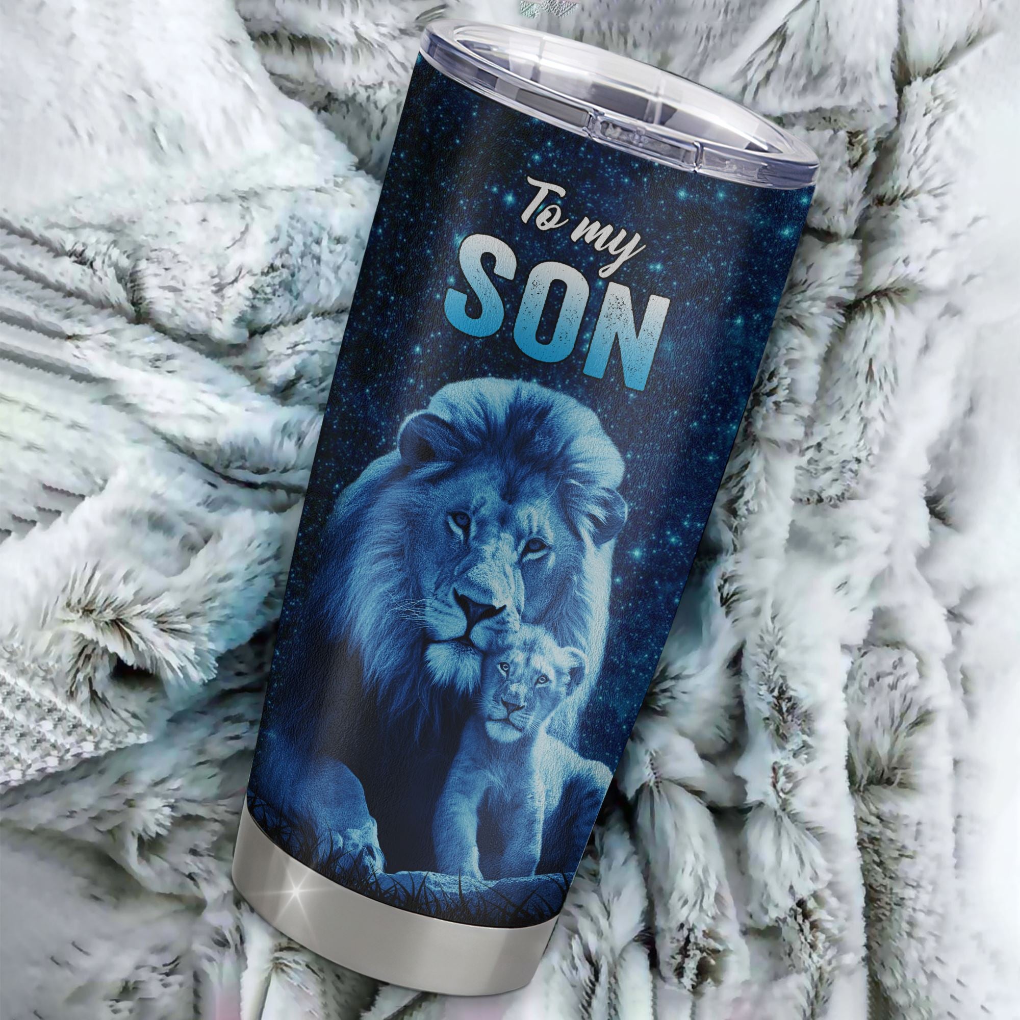 Personalized To My Son Tumbler From Dad Stainless Steel Cup This Old Lion Love You Son Birthday Graduation Christmas Custom Travel Mug | siriusteestore
