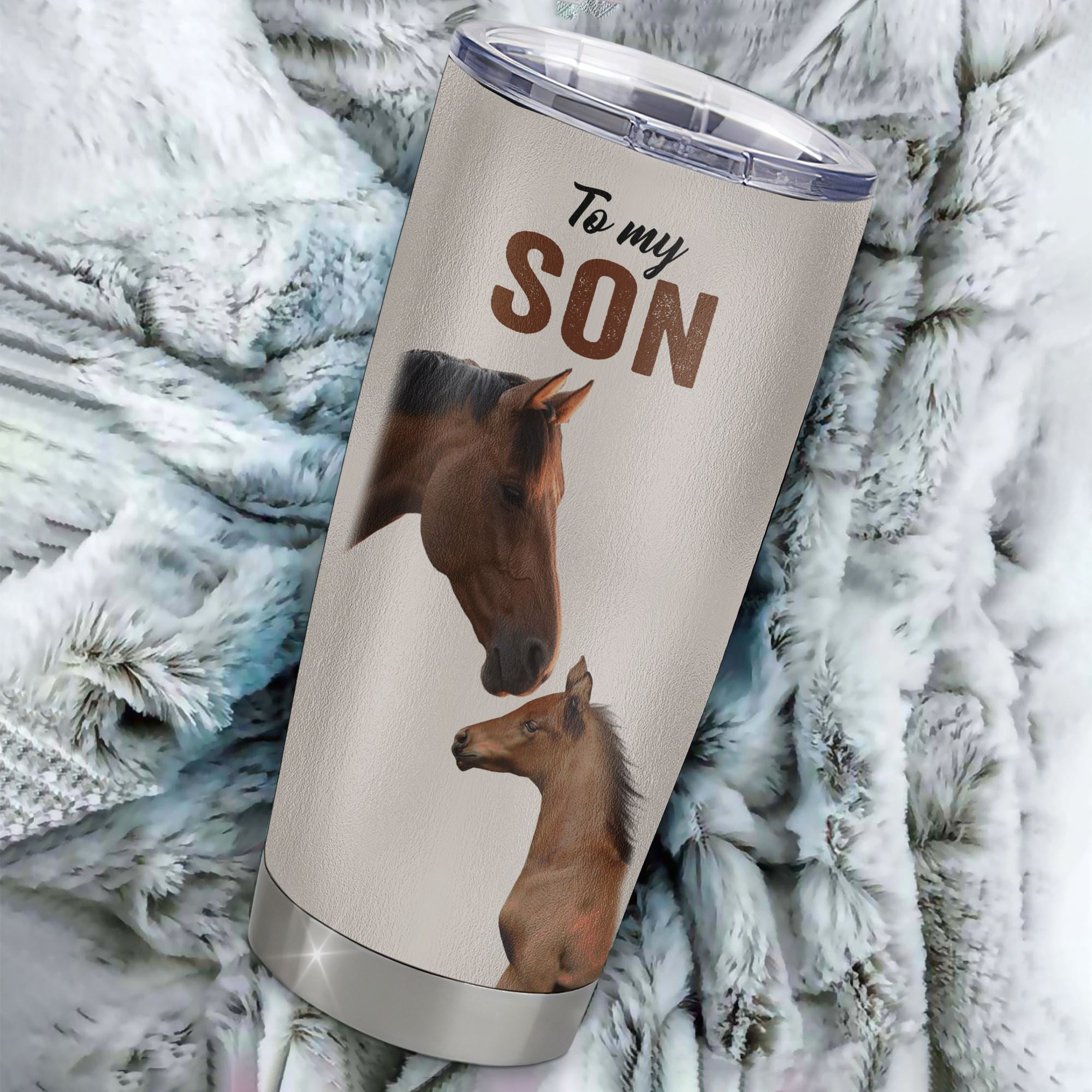 Personalized To My Son Tumbler From Mom Dad Mother Father Stainless Steel Cup This Old Horse Love You Son Birthday Graduation Christmas Custom Travel Mug | siriusteestore