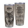 Personalized To My Son Tumbler From Mom Dad Mother Father Wolf Braver Stronger Smarter Son Birthday Graduation Christmas Custom Stainless Steel Cup Travel Mug | siriusteestore