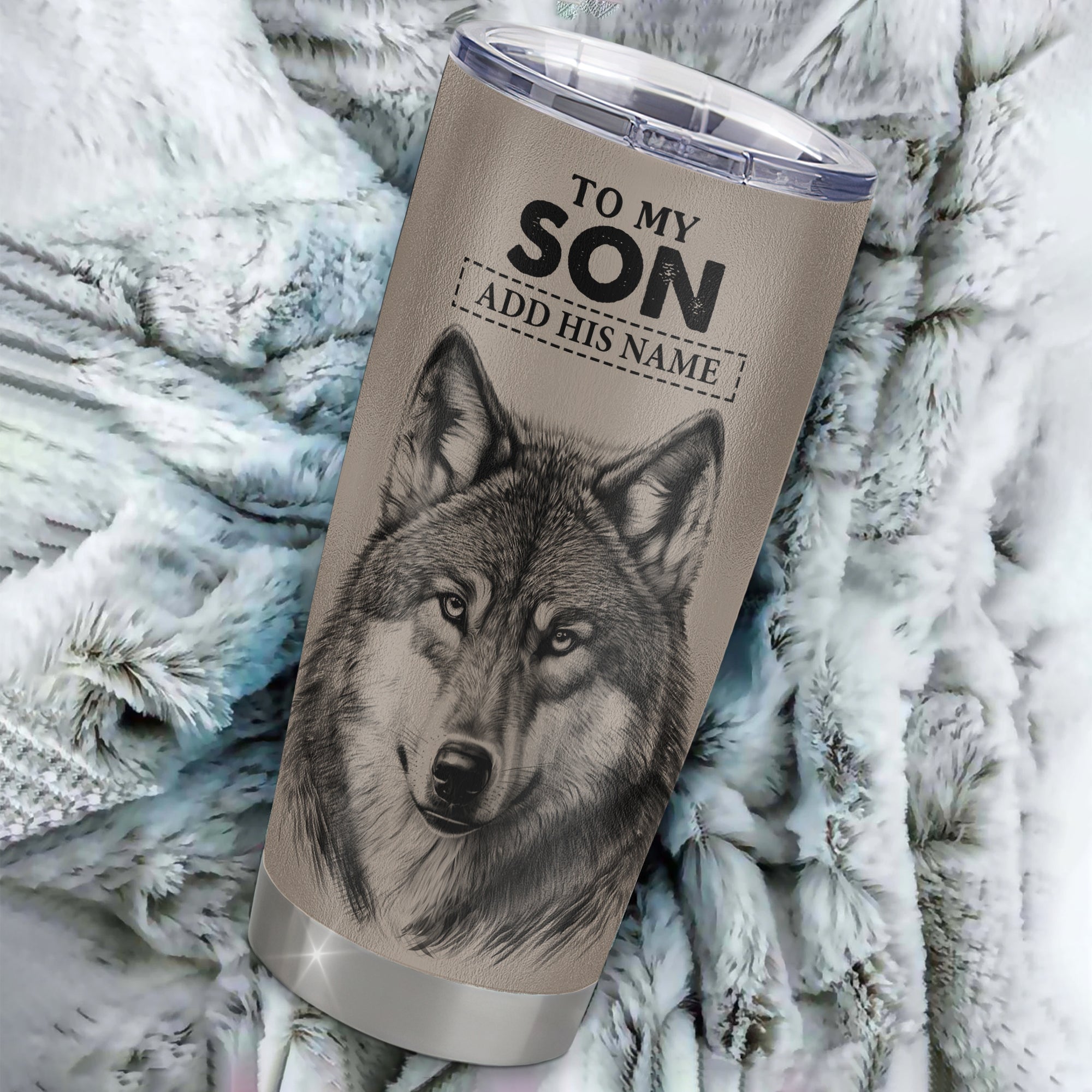 Personalized To My Son Tumbler From Mom Dad Mother Father Wolf Braver Stronger Smarter Son Birthday Graduation Christmas Custom Stainless Steel Cup Travel Mug | siriusteestore