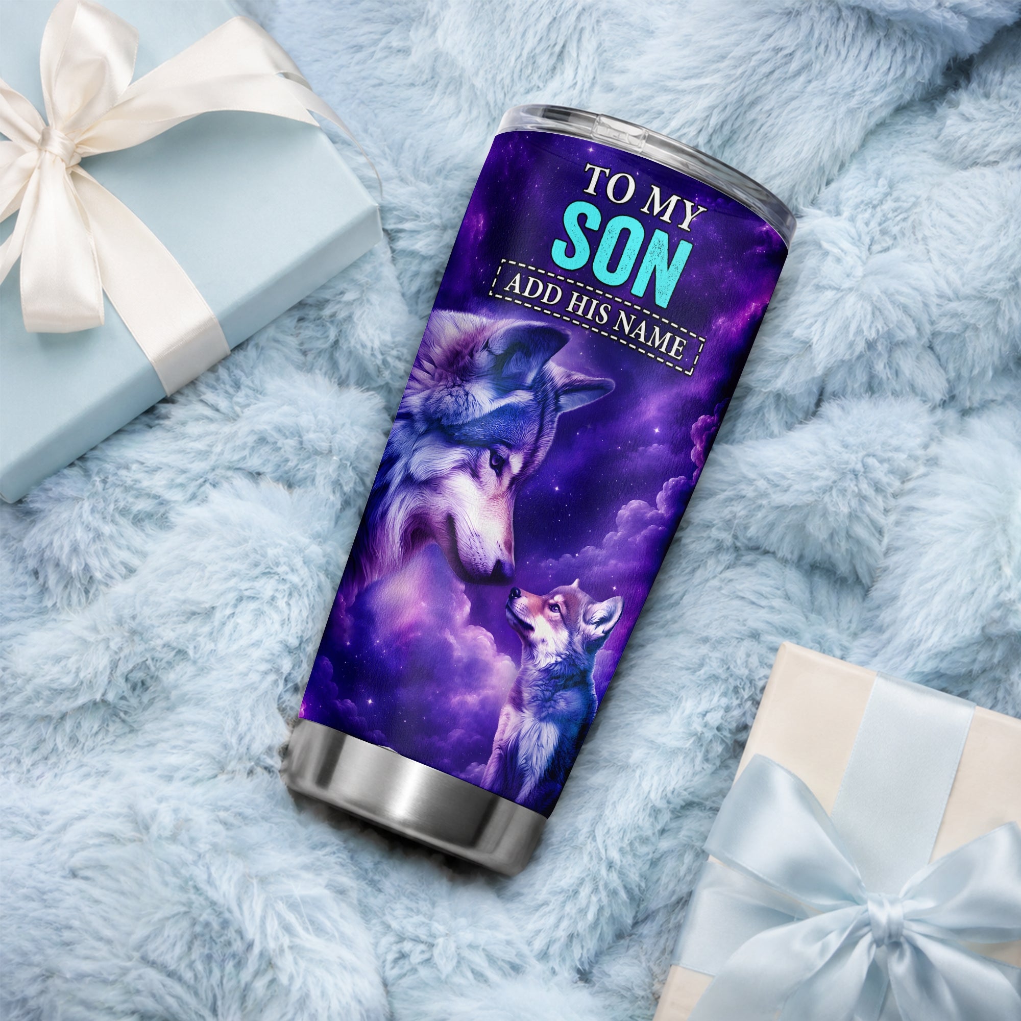 Personalized To My Son Tumbler From Mom Dad Mother Father Wolf Never Forget I Love You Son Birthday Gifts Graduation Christmas Custom Stainless Steel Travel Mug | siriusteestore