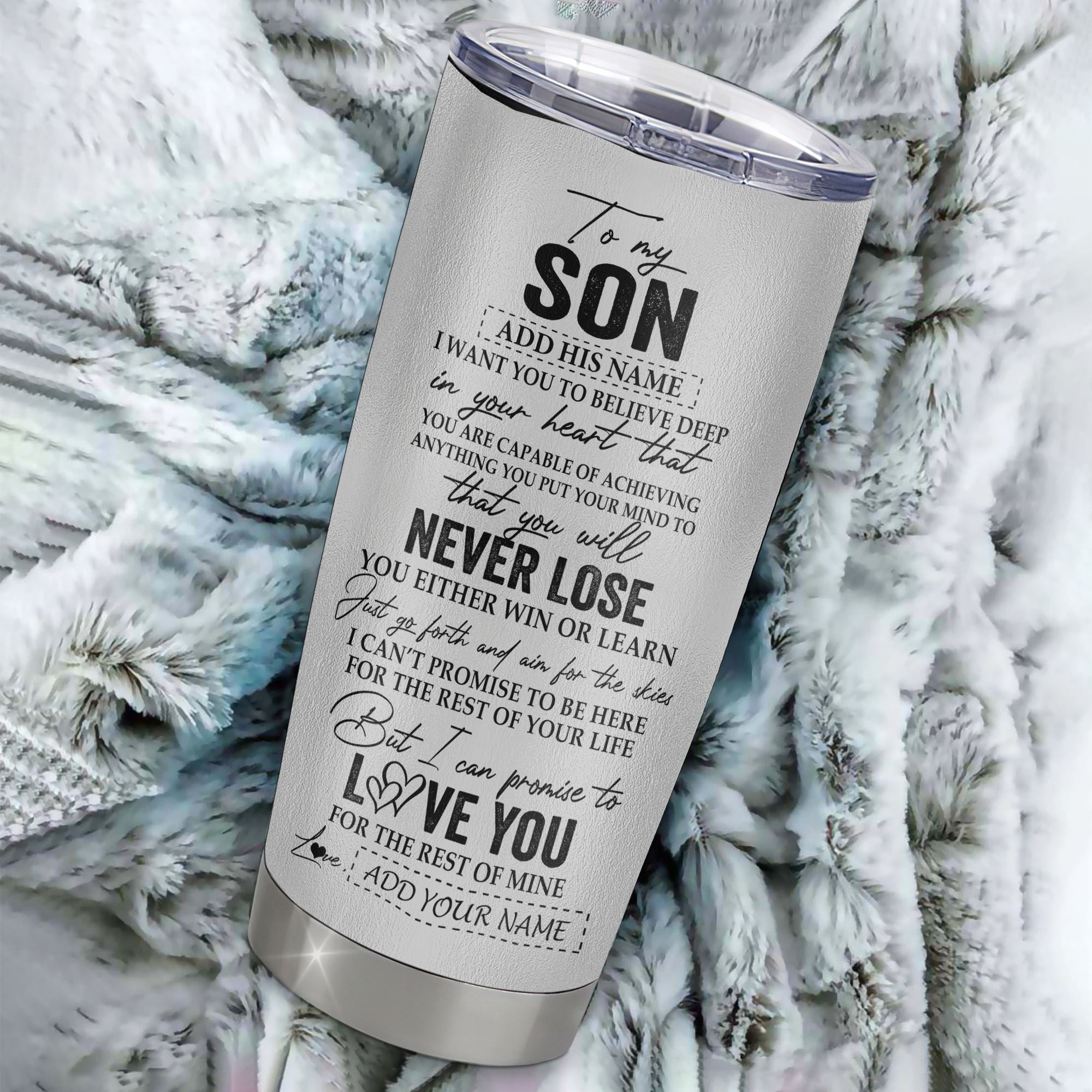 Personalized To My Son Tumbler From Mom Dad Mother Father You Will Never Lose Eagle Son Birthday Gifts Graduation Christmas Custom Stainless Steel Cup Travel Mug | siriusteestore