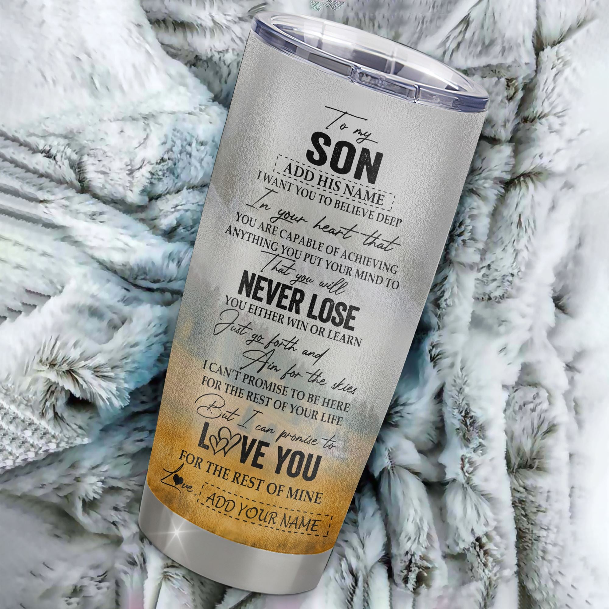 Personalized To My Son Tumbler From Mom Dad Mother Father You Will Never Lose Horse Son Birthday Gifts Graduation Christmas Custom Stainless Steel Cup Travel Mug | siriusteestore