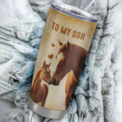 Personalized To My Son Tumbler From Mom Mother Dad Father Stainless Steel Cup Always Remember I Love You Horse Son Birthday Gifts Graduation Christmas Custom Travel Mug | siriusteestore
