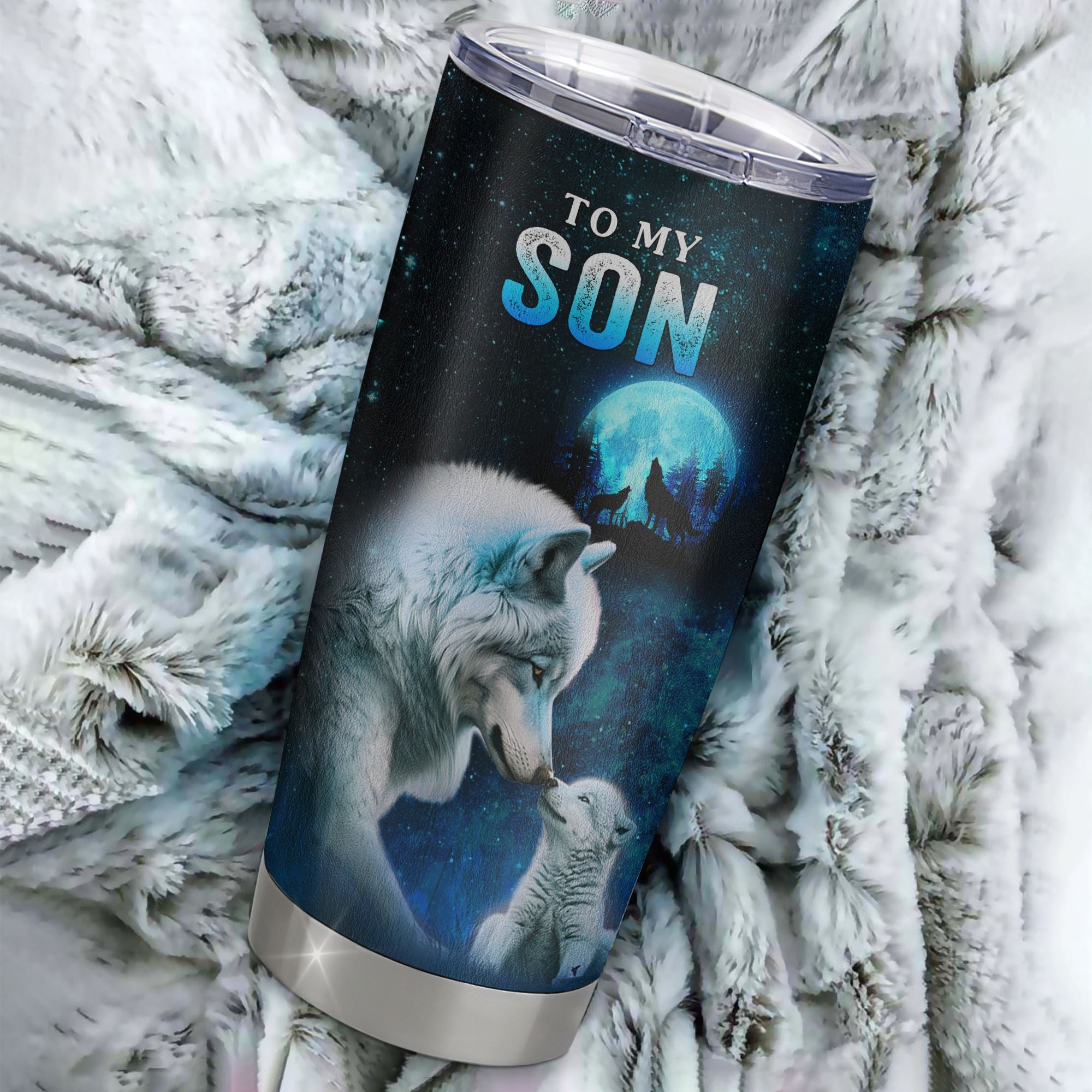 Personalized To My Son Tumbler From Mom Mother Dad Father Stainless Steel Cup This Old Wolf Love Son Birthday Gifts Graduation Christmas Custom Travel Mug | siriusteestore