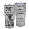 Personalized To My Son Tumbler From Mom Mother Stainless Steel Cup I Love You With All My Heart Son Birthday Graduation Christmas Travel Mug | siriusteestore