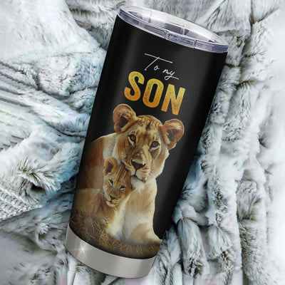 Personalized To My Son Tumbler From Mom Mother Stainless Steel Cup Lion My Only Wish For You Son Birthday Graduation Christmas Travel Mug | siriusteestore