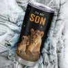 Personalized To My Son Tumbler From Mom Mother Stainless Steel Cup Live Laugh Love Lion Son Birthday Gifts Positive Graduation Christmas Custom Travel Mug | siriusteestore