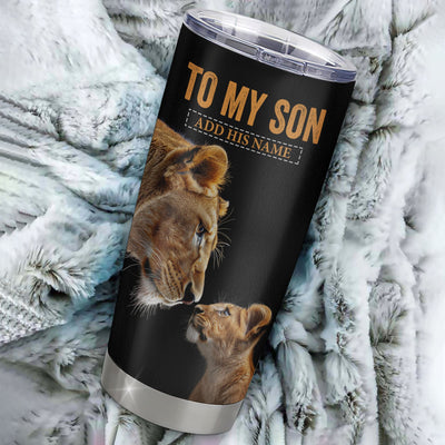Personalized To My Son Tumbler From Mom Mother You Will Never Lose Lion Son Birthday Gifts Graduation Christmas Custom Stainless Steel Cup Travel Mug | siriusteestore