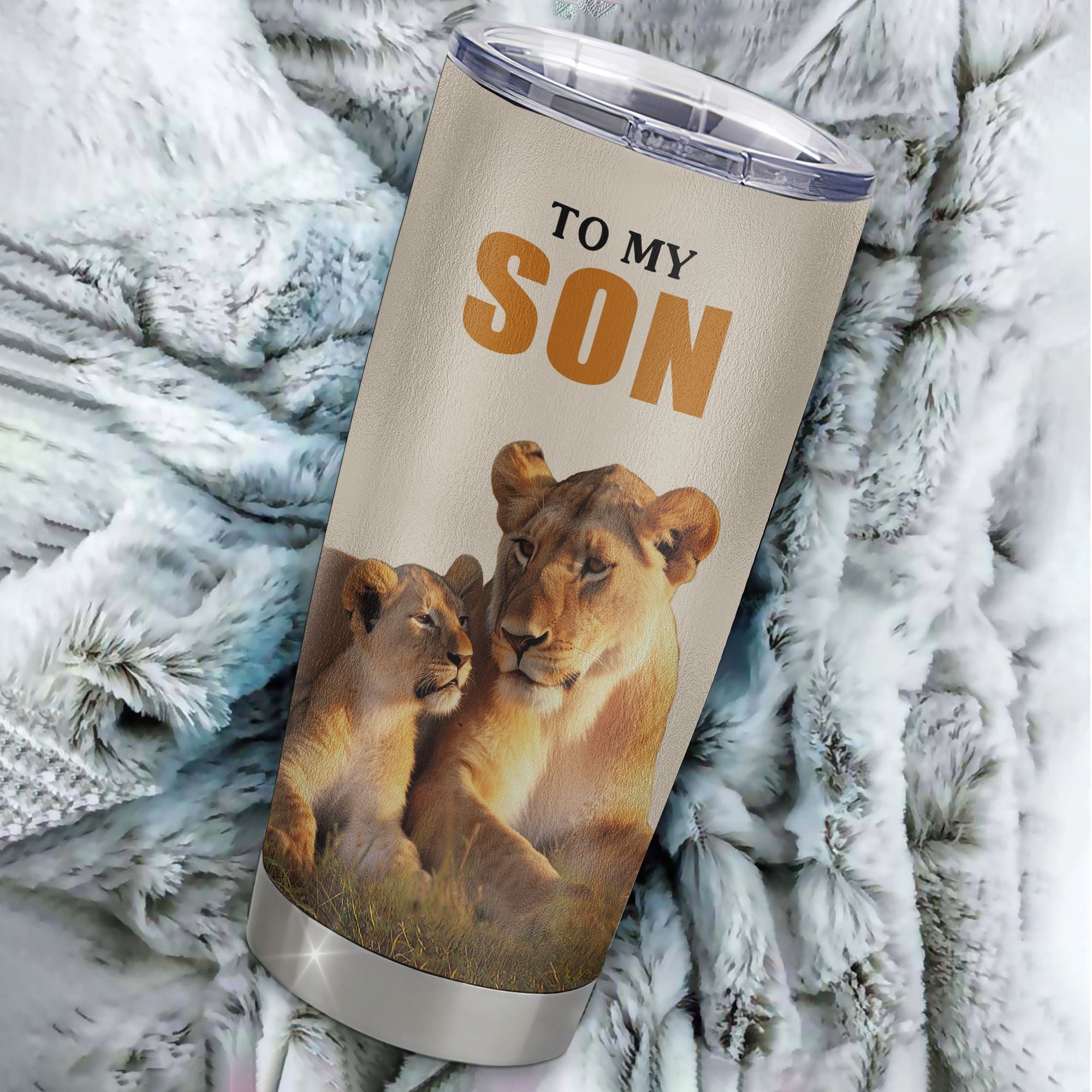 Personalized To My Son Tumbler Stainless Steel Cup From Mom Mother Whenever You Fell Overwhelmed Lion Son Birthday Gifts Graduation Christmas Custom Travel Mug | siriusteestore