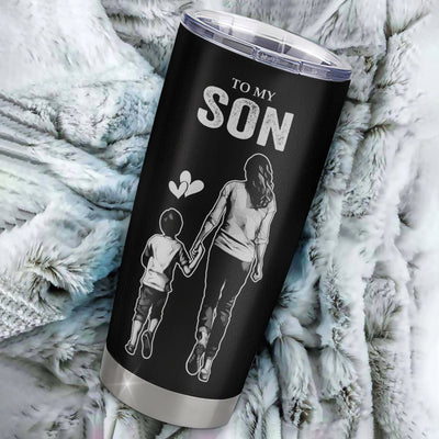 Personalized To My Son Tumbler Stainless Steel Cup I Love You Forever From Mom Mother Son Birthday Gifts Christmas Thanksgiving Graduation Custom Travel Mug | siriusteestore