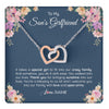 Interlocking Hearts Necklace Stainless Steel & Rose Gold Finish | 1 | Personalized To My Son's Girlfriend Necklace From Mom It Takes A Special Girlfriend Birthday Wedding Valentines Day Christmas Customized Gift Box Message Card | siriusteestore