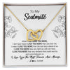 Interlocking Hearts Necklace 18K Yellow Gold Finish | Personalized To My Soulmate Necklace For Women Future Wife Girlfriend Love You Birthday Anniversary Wedding Valentines Day Christmas Customized Message Card | siriusteestore