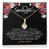 Alluring Beauty Necklace 18K Yellow Gold Finish | 1 | Personalized To My Soulmate Necklace From Husband You Are My Partner Wife Birthday Anniversary Valentines Day Christmas Customized Gift Box Message Card | siriusteestore