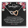 Interlocking Hearts Necklace | Personalized To My Soulmate Necklace From Husband You Are My Partner Wife Birthday Anniversary Valentines Day Christmas Customized Gift Box Message Card | siriusteestore