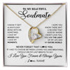 Forever Love Necklace 18K Yellow Gold Finish | 1 | Personalized To My Soulmate Necklace From Husband You Are The Light Of My Life Wife Birthday Anniversary Valentines Day Customized Gift Box Message Card | siriusteestore