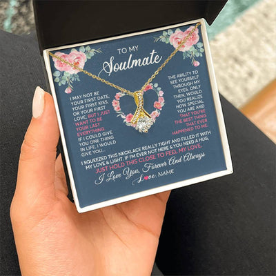 Alluring Beauty Necklace 18K Yellow Gold Finish | 2 | Personalized To My Soulmate Necklace I Love You Romantic For Girlfriend Future Wife Anniversary Wedding Birthday Christmas Customized Gift Box Message Card | siriusteestore