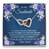 Interlocking Hearts Necklace Stainless Steel & Rose Gold Finish | 1 | Personalized To My Soulmate Necklace Love You Forever Future Wife Birthday Anniversary Valentines Day Christmas Jewelry Customized Gift Box Message Card | siriusteestore