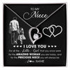 Forever Love Necklace 14K White Gold Finish | 1 | Personalized To My Stepdaughter Necklace From Stepfather I Love You Little Girl Stepdaughter Birthday Christmas Jewelry Customized Gift Box Message Card | siriusteestore