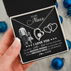 Forever Love Necklace 14K White Gold Finish | 2 | Personalized To My Stepdaughter Necklace From Stepfather I Love You Little Girl Stepdaughter Birthday Christmas Jewelry Customized Gift Box Message Card | siriusteestore