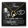 Forever Love Necklace 18K Yellow Gold Finish | 1 | Personalized To My Stepdaughter Necklace From Stepfather I Love You Little Girl Stepdaughter Birthday Christmas Jewelry Customized Gift Box Message Card | siriusteestore