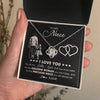 Love Knot Necklace 14K White Gold Finish | 2 | Personalized To My Stepdaughter Necklace From Stepfather I Love You Little Girl Stepdaughter Birthday Christmas Jewelry Customized Gift Box Message Card | siriusteestore