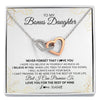 Interlocking Hearts Necklace | Personalized To My Stepdaughter Necklace From Stepmother Never Forget That I Love You Stepdaughter Birthday Christmas Customized Gift Box Message Card | siriusteestore