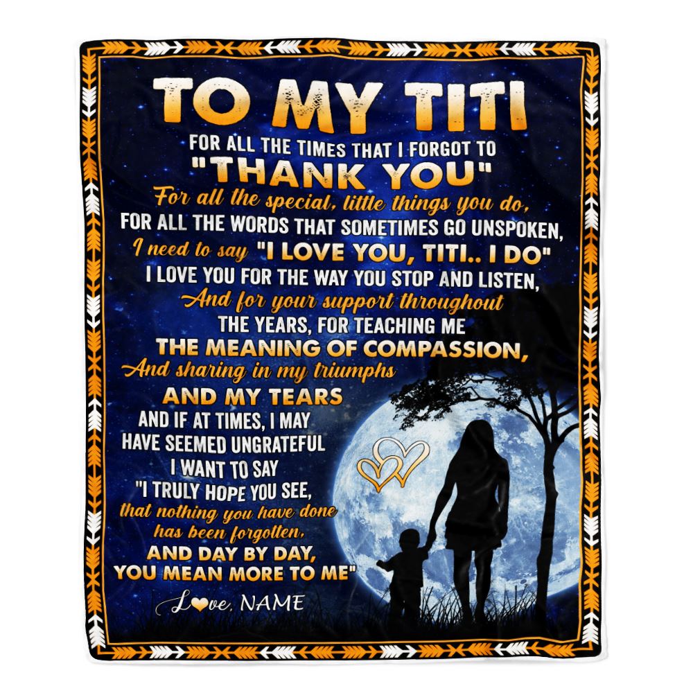 Personalized To My Titi Blanket From Niece Nephew Thank You Grateful Love Titi Birthday Mothers Day Christmas Customized Gift Fleece Throw Blanket | siriusteestore