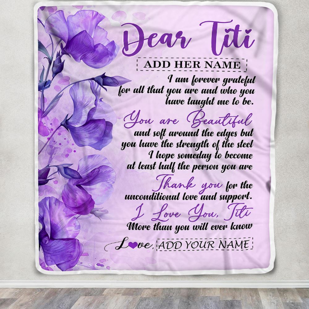 Personalized To My Titi Gifts From Niece Nephew Blanket Flower You Are Beautiful Gifts For Titi Mothers Day Birthday Christmas Customized Fleece Throw Blanket | siriusteestore